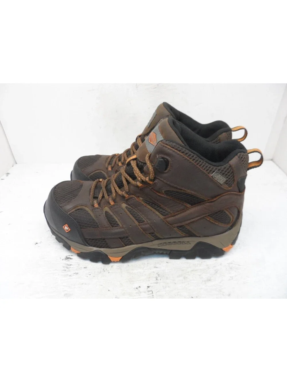 MERRELL Mens MOAB 2 VERTEX MID WATERPROOF Comp Toe Work Boots J19483W Brown 8W